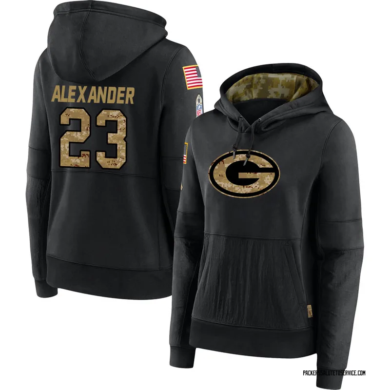 Green Bay Packers Custom Black 2020 Salute To Service Sideline Performance  Pullover Hoodie 